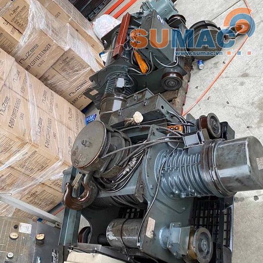 Máy tời điện Hitachi 5 tấn dầm đôi - Cẩu Hitachi nhập khẩu Nhật