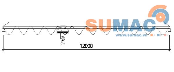 Cẩu trục 12m 2 tấn dầm đơn