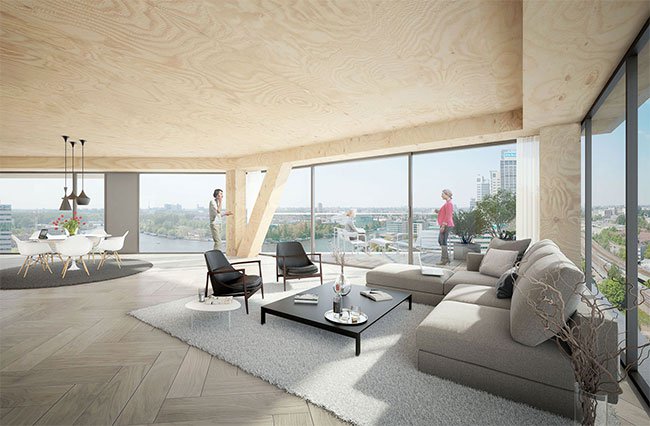 nhà chọc trời bằng gỗ