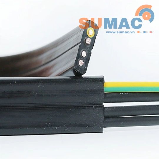 cáp dẹt dẫn điện cầu trục