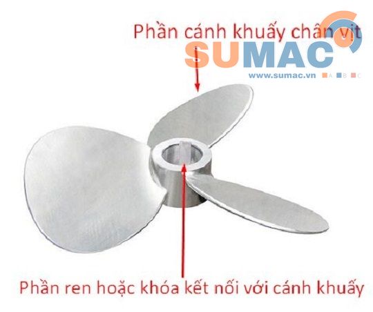 cánh khuấy hóa chất dạng chân vịt