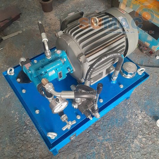 bộ nguồn thủy lực 5.5Kw van gạt tay