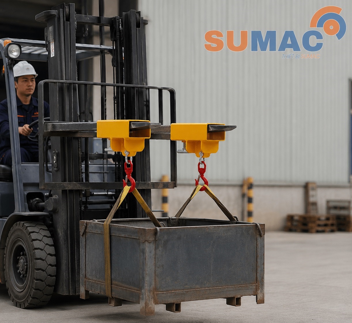 móc lắp càng xe nâng hạ hàng hóa
