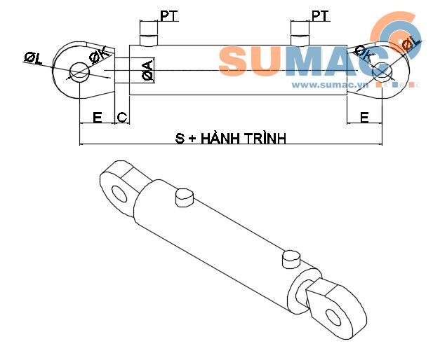 kích thước xi lanh thủy lực 220