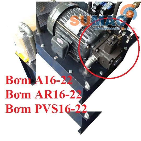 động cơ trục âm lắp bơm thủy lực