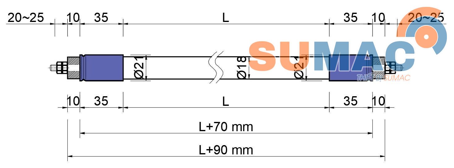 kích thước bóng sấy đui chuôi inox