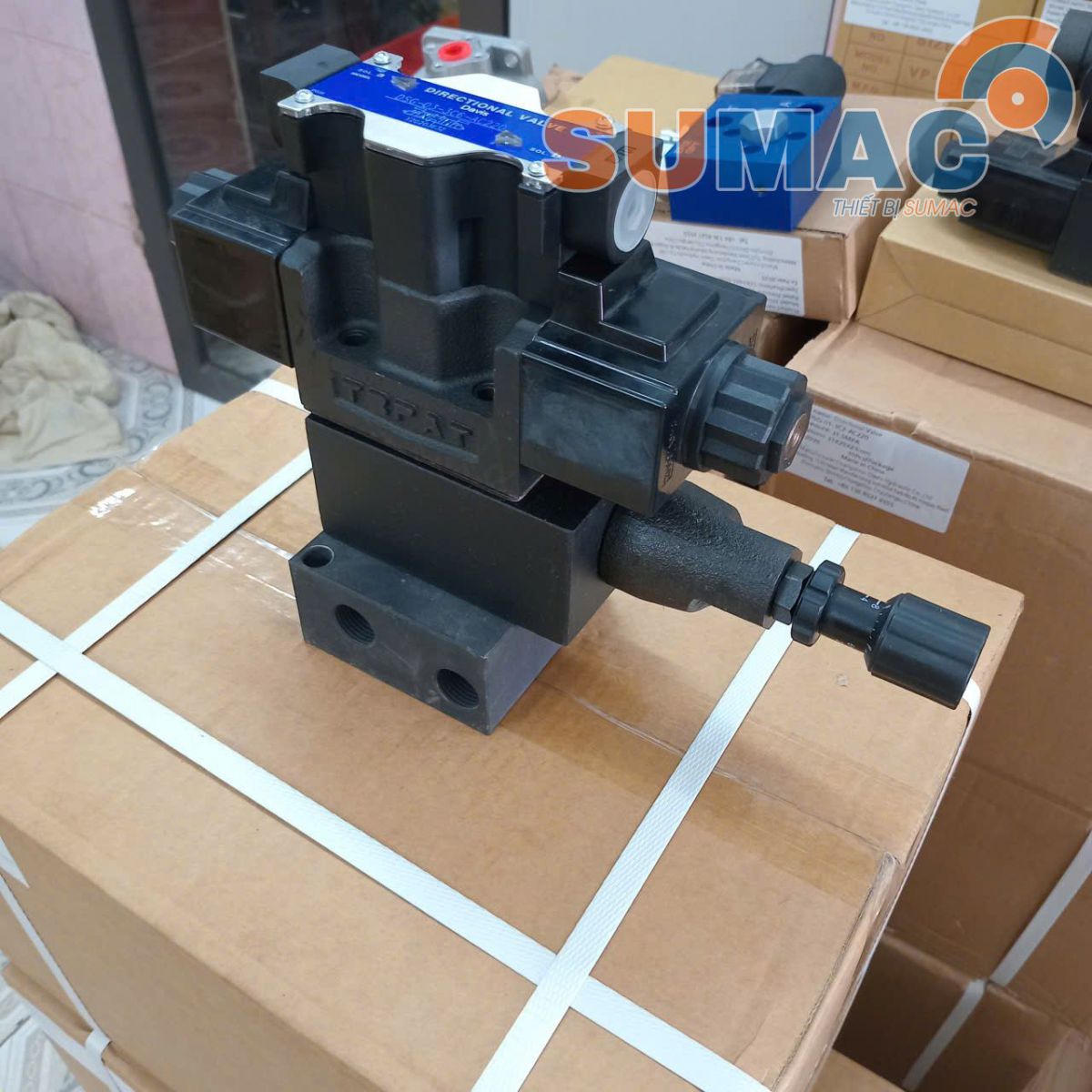 Van Điện Từ Thủy Lực 2 Chiều – Cụm Van Có Đế, Chỉnh Áp, Điện Áp 220V/24V ren 21mm