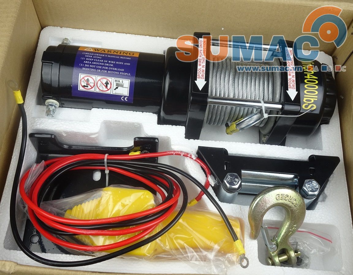 phân phối tời điện 12V lắp trên xe oto