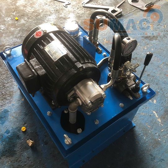 Bộ nguồn thủy lực 3.7Kw dùng van gạt tay 1 cần