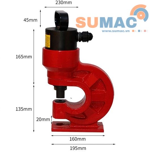 kích thước máy đột thủy lực