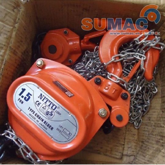 pa lăng xích kéo tay nitto 1.5 tấn