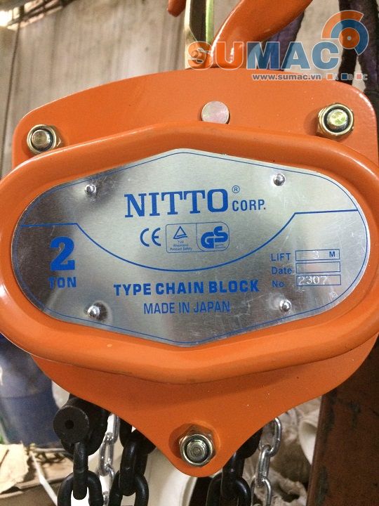 pa lăng xích kéo tay nitto 2 tấn