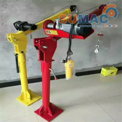 ứng dụng tời điện cho cẩu xuay mini xe tải