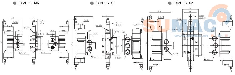 THÔNG SỐ KỸ THUẬT VAN ĐIỀU KHIỂN KHÍ NÉN FYML-C-M5, FYML-C-01, FYML-C-02