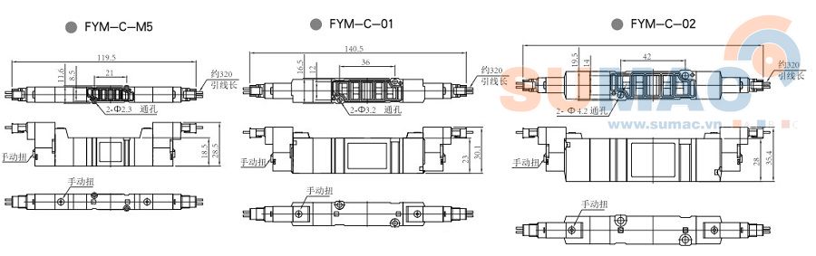 THÔNG SỐ KỸ THUẬT VAN ĐIỀU KHIỂN KHÍ NÉN FYM-M5, FYM-C-01, FYM-C-02