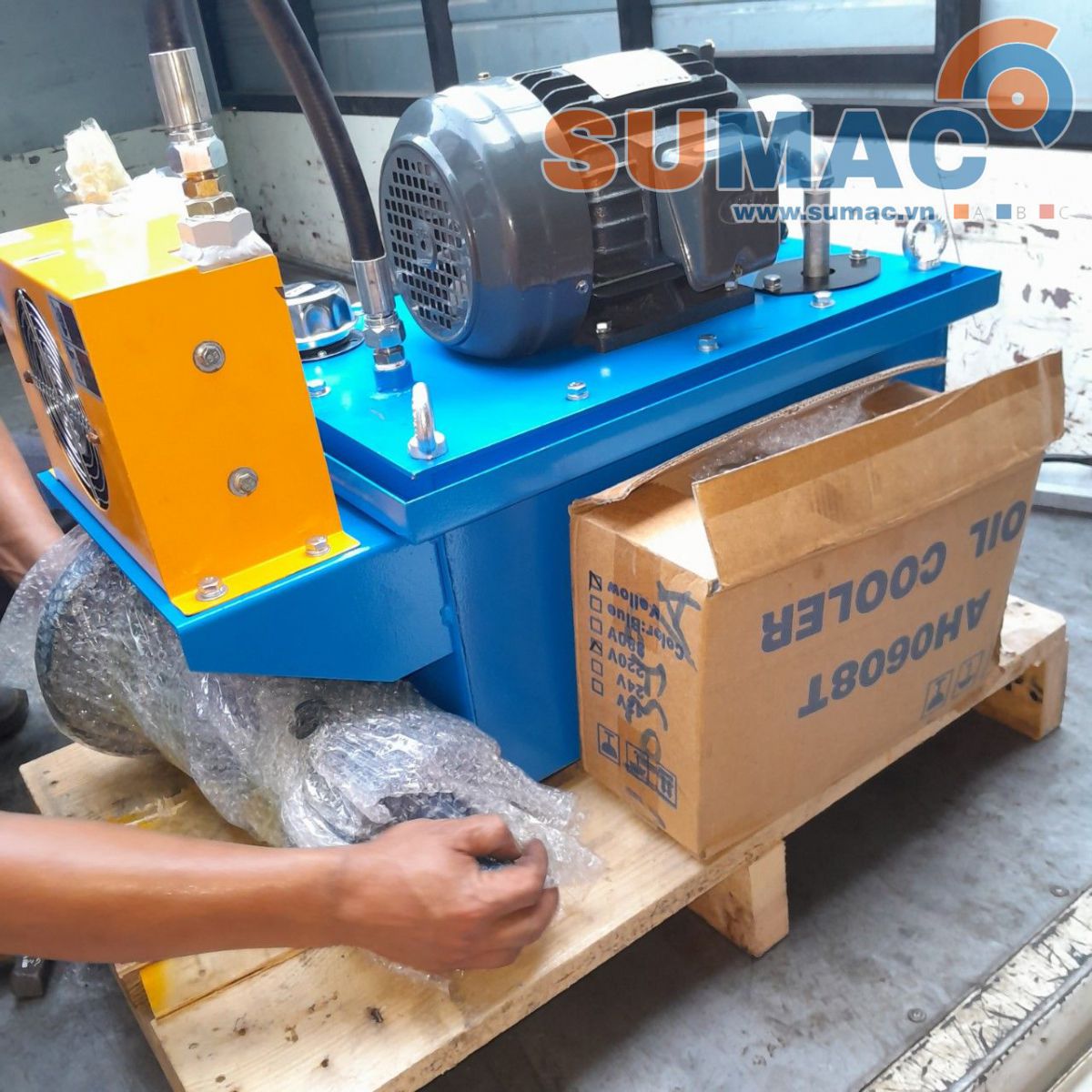 Combo trạm nguồn thủy lực 1.5kw và xilanh thủy lực 30 tấn